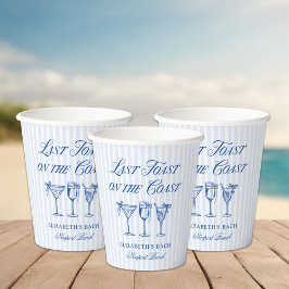 Letzter Toast an der Küste Elegante handgezeichnet Pappbecher
