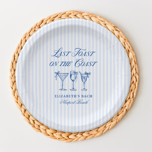 Letzter Toast an der Küste Elegante handgezeichnet Pappteller