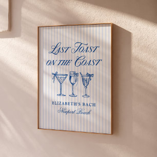 Letzter Toast an der Küste Elegante handgezeichnet Poster