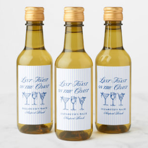 Letzter Toast an der Küste Elegante handgezeichnet Weinetikett