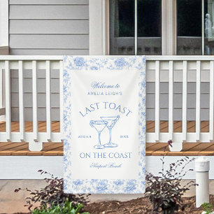 Letzter Toast an der Küste Florale Bachelorette Banner