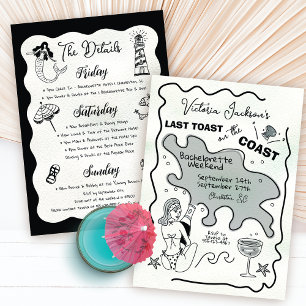 Letzter Toast an der Küste gezogen Wochenende Einladung