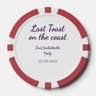 LETZTER TOAST AN DER KÜSTE JUNGGESELLINNEN-ABSCHIE POKERCHIPS