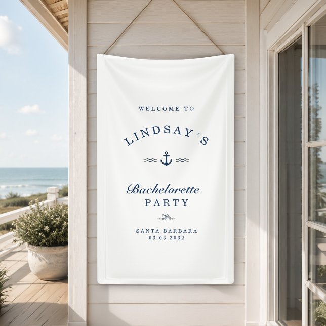 Letzter Toast an der Küste! Junggesellinnenabschie Banner (Last Toast on the Coast! Bachelorette Party  Banner)