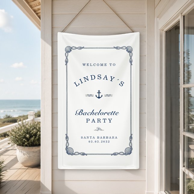 Letzter Toast an der Küste! Junggesellinnenabschie Banner (Last Toast on the Coast! Bachelorette Party Banner)