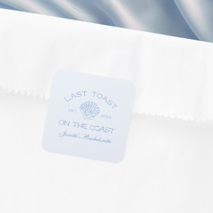 Letzter Toast an der Küste Junggesellinnenabschied Quadratischer Aufkleber