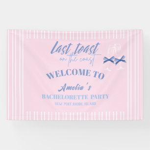 Letzter Toast an der Küste rosa Junggesellinnenabs Banner