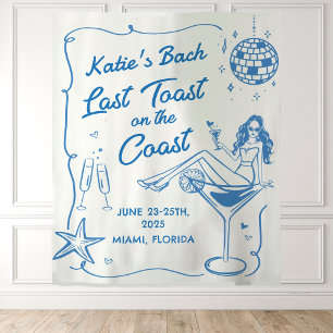 Letzter Toast an der Küste Strand Blau Junggeselli Wandteppich