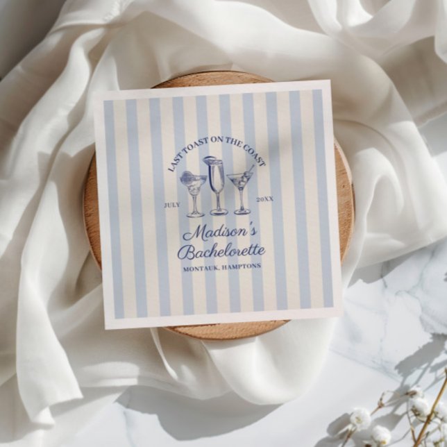 Letzter Toast an der Küste trostlos blau gestreift Serviette (Von Creator hochgeladen)