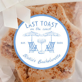 Letzter Toast auf dem Bachelorette-Aufkleber am St Runder Aufkleber
