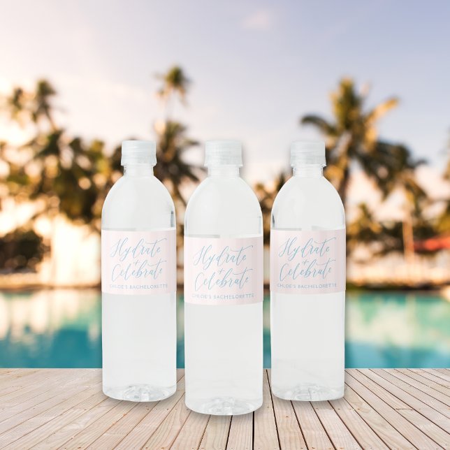 Letzter Toast auf dem Etikett der Coast Custom Wat (Last Toast on the Coast Bachelorette water bottle labels  – perfect for beach or fiesta weekend)