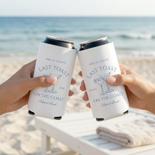 Letzter Toast auf dem Küstenstrand Blue Junggesell Selters Dosenkühler