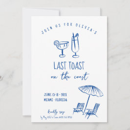 Letzter Toast auf der Küste Bachelorette Wochenend Einladung