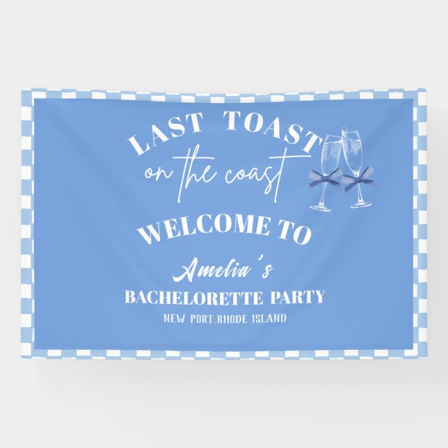 Letzter Toast auf der Küste blauen Bachelorette Em Banner (Horizontal)