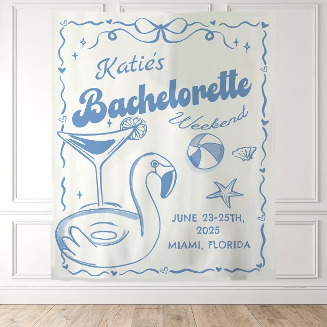 Letzter Toast Beach Bachelorette Weekend Band Wandteppich (Von Creator hochgeladen)