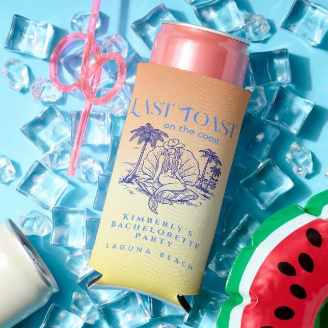 Letzter Toast Blue Cowgirl Mermaid Sunset Bach Par Selters Dosenkühler (In Situ Sommer)