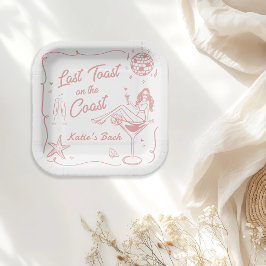 Letzter Toast Coast Beach Rosa Junggeselinnen-Absc Pappteller