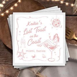 Letzter Toast Coast Beach Rosa Junggeselinnen-Absc Serviette