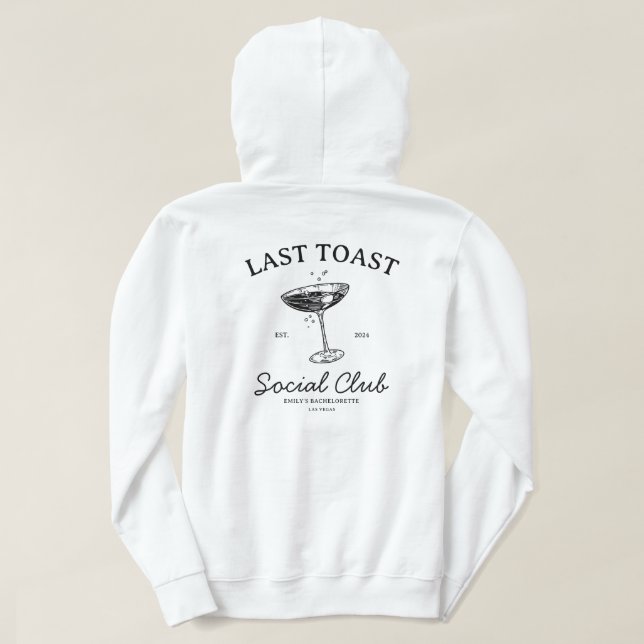 Letzter Toast Moderner Junggeselinnen-Abschied Mer Hoodie (Design Rückseite)