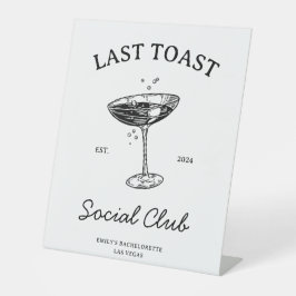 Letzter Toast Social Club Junggeselinnen-Abschied Sockelschild