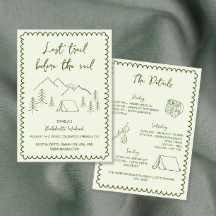 Letzter Weg Camping Hand Drawn Bachelorette Wochen Einladung