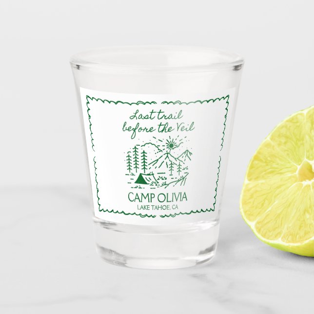 Letzter Weg vor dem Schleier-Junggeselinnen-Abschi Schnapsglas (Vorderseite)