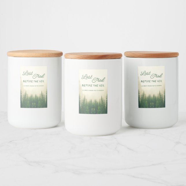 Letzter Weg vor dem Veil Bachelorette Lebensmitteletikett (Flaschen)