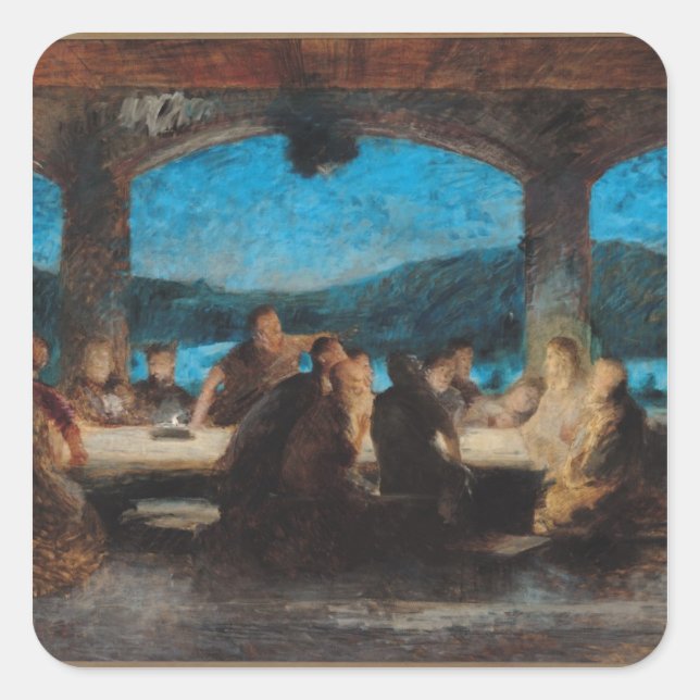 Letztes Abendessen 3 Quadratischer Aufkleber (Vorderseite)