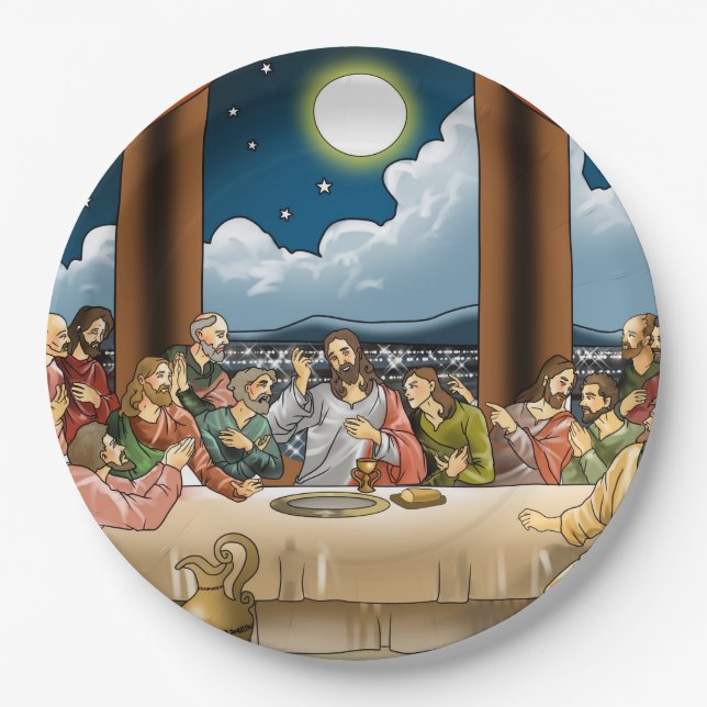 Letztes Abendessen-Pappteller Pappteller (Vorderseite)