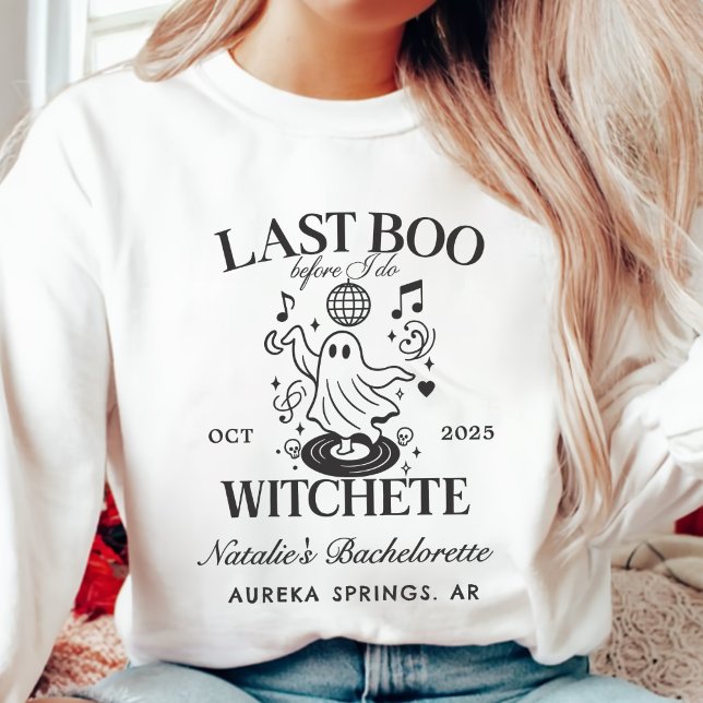 Letztes Boo, bevor ich Bachelorette-Halloween-Part Sweatshirt (Von Creator hochgeladen)