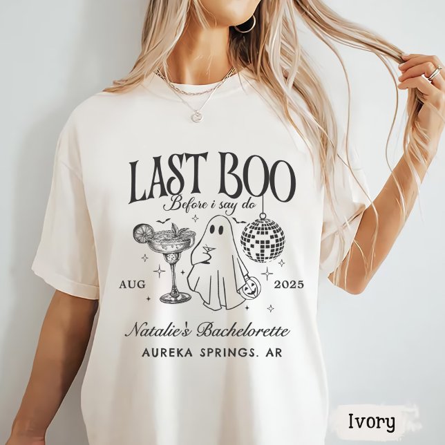 Letztes Boo, bevor ich Bachelorette-Halloween-Part T-Shirt (Von Creator hochgeladen)