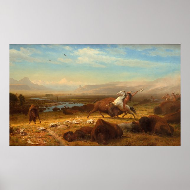 Letztes Buffalo - Albert Bierstadt Fine Art Poster (Vorne)