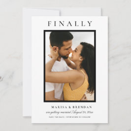 Letztes elegantes Schwarz-Weiß-Foto Save The Date