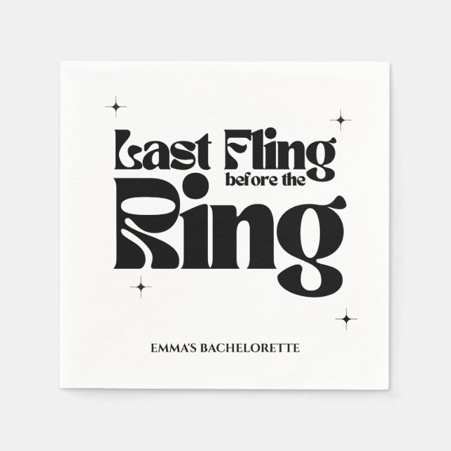 Letztes Fling vor dem Ring-Junggeselinnen-Abschied Serviette (Vorderseite)
