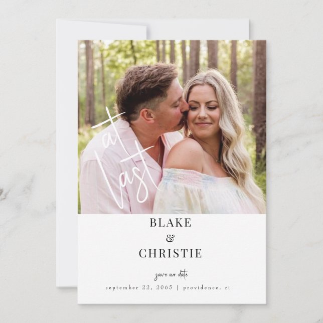 Letztes Foto Hochzeit speichern Sie das Datum Save The Date (Vorderseite)