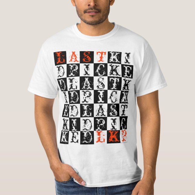 Letztes Kind ausgewähltes Checkered T-Shirt (Vorderseite)