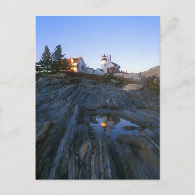 Letztes Licht an Pemaquid Point Postkarte (Vorderseite)