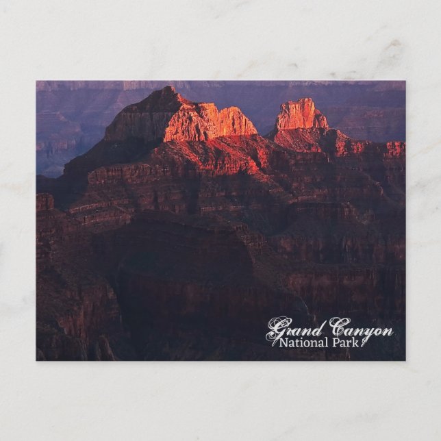Letztes Light Sunset Glow Grand Canyon North Rim Postkarte (Vorderseite)