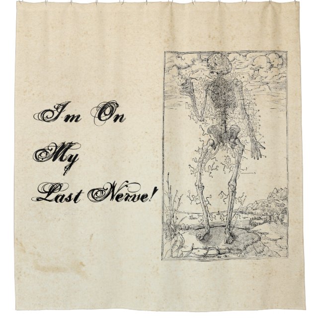 Letztes Nerv - Halloween Skelett Duschvorhang (Vorderseite)