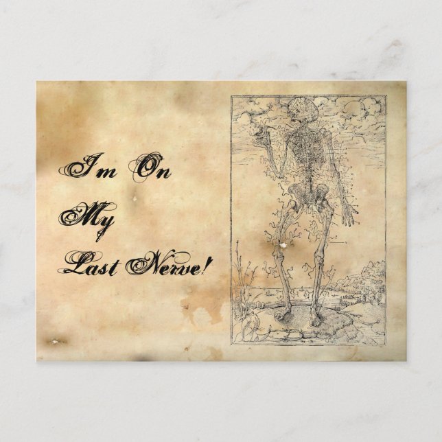 Letztes Nerv - Halloween Skelett Postkarte (Vorderseite)