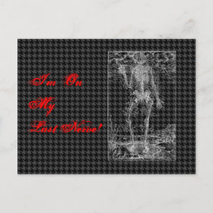 Letztes Nerv - Halloween Skelett Postkarte