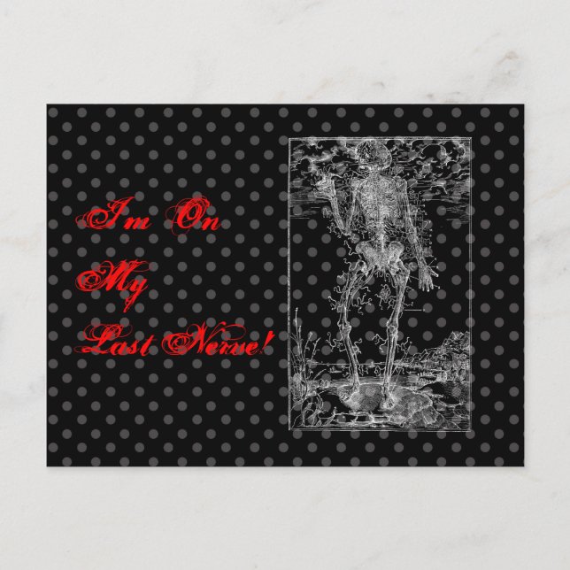 Letztes Nerv - Halloween Skelett Postkarte (Vorderseite)