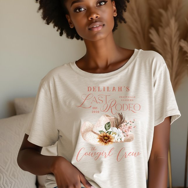 Letztes Rodeo Chic Cowgirl Hat Western Brautparty Tri-Blend Shirt (Last Rodeo Chic Cowgirl Boots Western Bridal Party Tri-Blend Shirt)