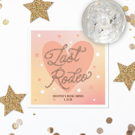 Letztes Rodeo Cowboy Boots Retro Herz Brautparty Serviette