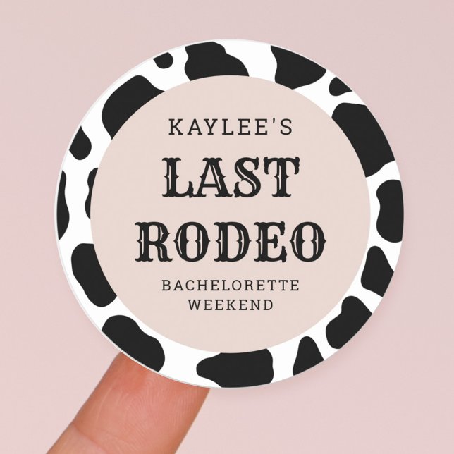 Letztes Rodeo Cowgirl Bachelorette Weekend Party Runder Aufkleber (Von Creator hochgeladen)