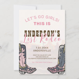 Letztes Rodeo Nashville Bachelorette Weekend Party Einladung