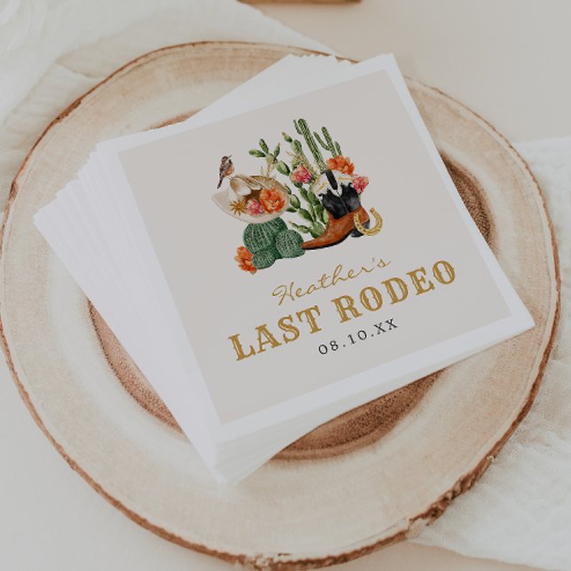 Letztes Rodeo Serviette (Bridal Shower - Bachelorette Last Rodeo Napkins
)
