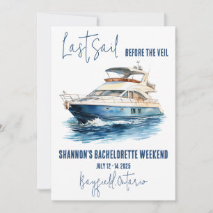 Letztes Segel, Segeln Bachelorette Wochenende Part Einladung