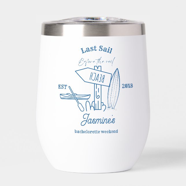 Letztes Segel vor dem Schleier Bachelorette Wochen (Vorderseite)