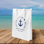 Letztes Segel vor dem Schleier Gastgeschenke Hochz Wiederverwendbare Einkaufstasche<br><div class="desc">Letztes Segel vor dem Schleier Nautical Navy Blue Anchor Hörbeutel Gastgeschenk Hochzeit Tasche,  Geschenktasche</div>